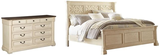 Signature Design by Ashley® Bolanburg 2-Piece Antique White King Panel Bed Set-0