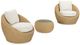 LH Home Siesta Natural Wicker Round Outdoor Side Table with Faux Cement Top-4