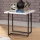 Furniture of America® Izar White End Table with Gun Metal Base -0