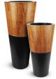 Le Present Lux Natura Black And Wood 36" Planter-1