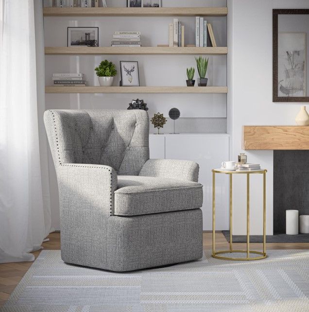 Jofran Inc. Bryson Ash Swivel Accent Chair-1