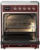 Ilve® Majestic III 30" Burgundy Pro Style Induction Range with Solid Door and Copper Trim-1