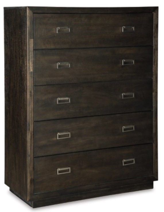 Signature Design by Ashley® Hyndell 4-Piece Dark Brown California King Upholstered Panel Storage Bed Set-3