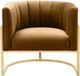 TOV Furniture Magnolia Cognac Velvet Chair with Gold Base-0