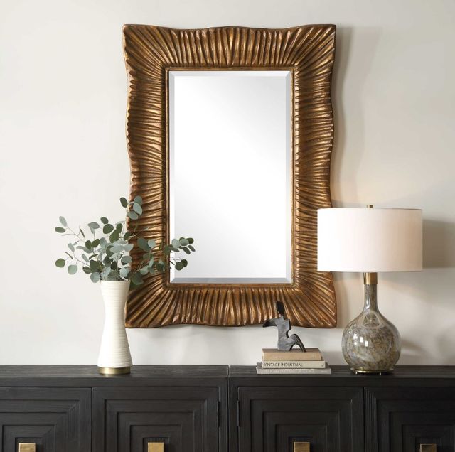 Uttermost® Emerson Antique Gold Scalloped  Mirror-1