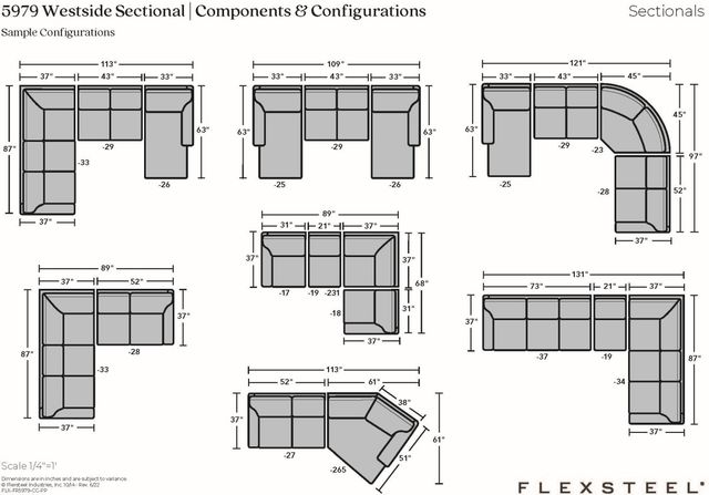 Flexsteel® Westside 4-Piece Right-Arm Facing Sectional and Chaise-1