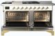Ilve® Majestic III 60" White Pro Style Dual Fuel Liquid Propane Range with French Top and Brass Trim-1