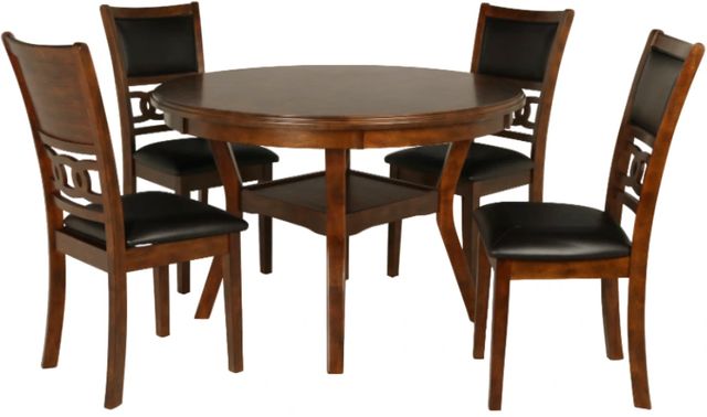 New Classic® Home Furnishings Gia 5-Piece Brown Round Dining Table Set-0