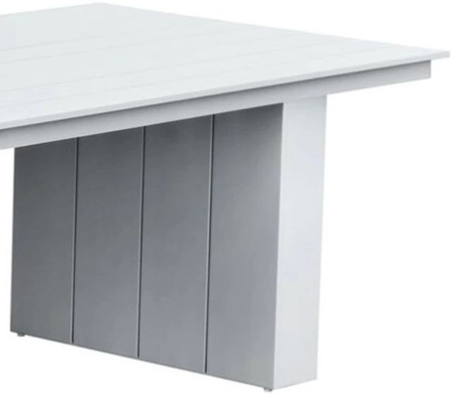 Intercon Nash Buff Aluminum Trestle Outdoor Dining Table-2