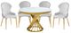 Mazin Furniture Venus White Round Dining Table with Gold Base-3