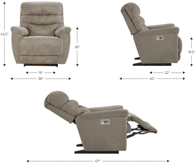 La-Z-Boy® Joshua Ash Power Rocking Recliner with Headrest | Dewey