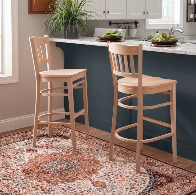 Linon Minetta 2-Piece Unfinished Bar Stool-1
