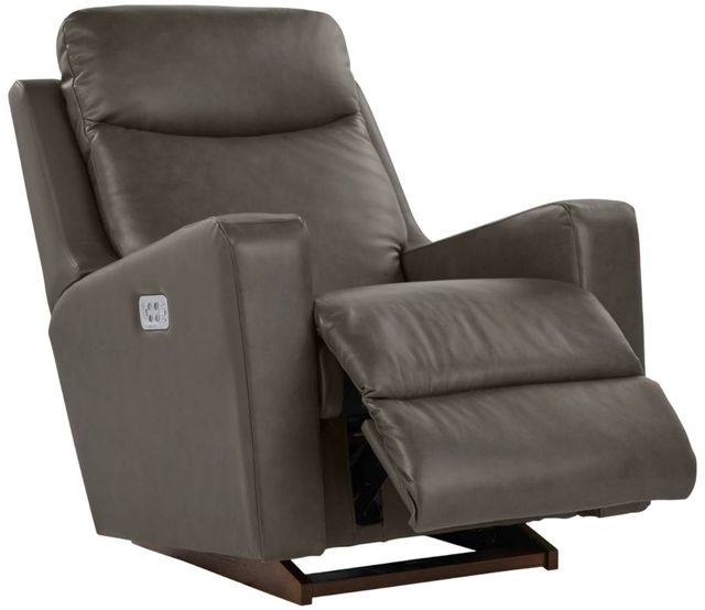 La-Z-Boy® Emmons Pewter Leather Power Rocking Recliner with Headrest and Lumbar-4
