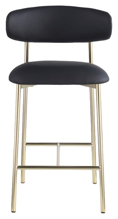 Meridian Furniture Lupita Black/Brushed Gold Counter Stool-1
