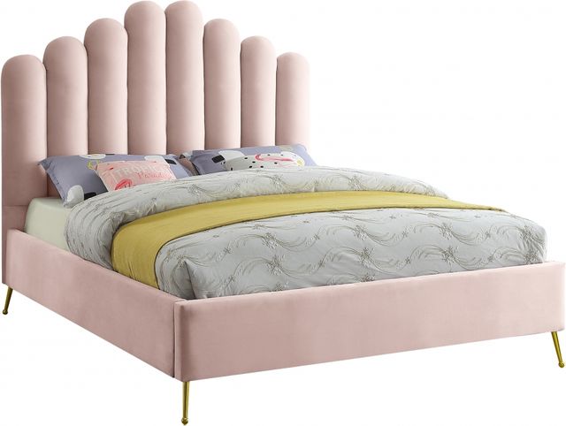 Meridian Furniture Lily Pink Queen Bed-0