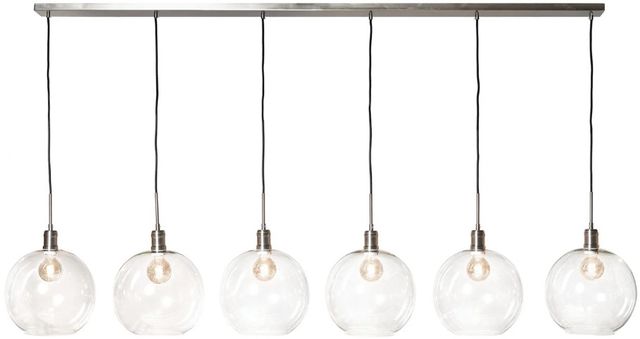 Harp & Finial® Luca Clear/Nickel Globes Large Chandelier-0