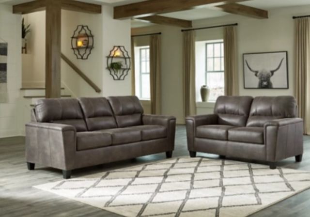 Signature Design by Ashley® Navi 2-Piece Smoke Sofa Set-3