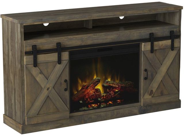 Legends Home Farmhouse Barnwood 66" Fireplace Console-0
