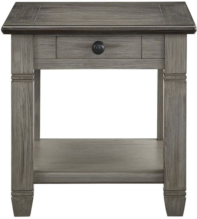 Mazin Furniture Granby Antique Gray End Table with Coffee Top -1