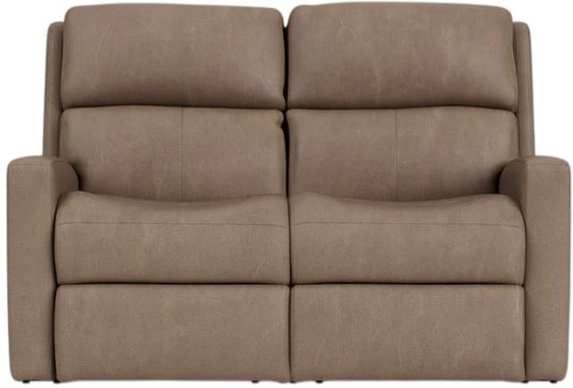 Flexsteel® Customizable Catalina Leather Power Reclining Loveseat with Power Headrest-3