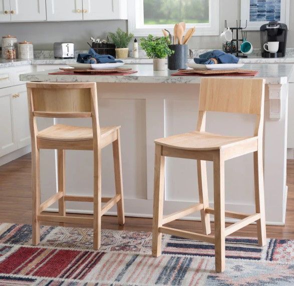 Linon Kentucky 2-Piece Unfinished Counter Stool Set-1