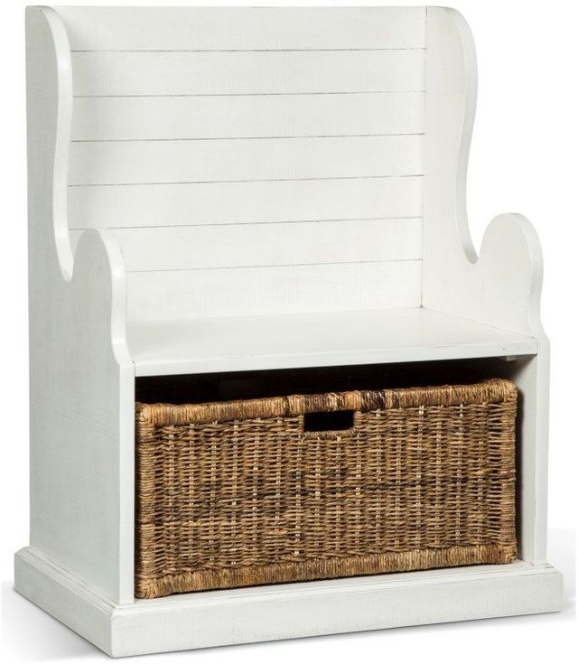 Sunny Designs™ Accents River Birch Hall Seat With Rattan Basket Stout