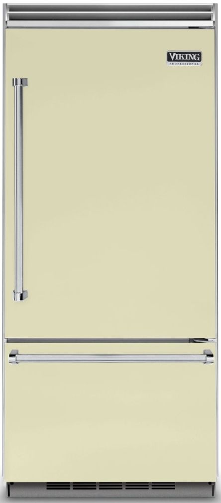 Viking® 5 Series 36 in. 20.4 Cu. Ft. Vanilla Cream Built In Bottom Freezer Refrigerator-0