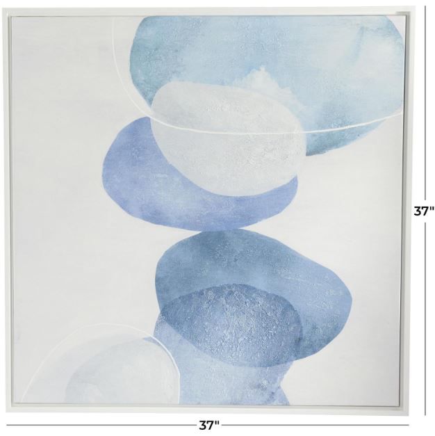 Deco Marche Blue/White Overlapping Circle Wall Art-3