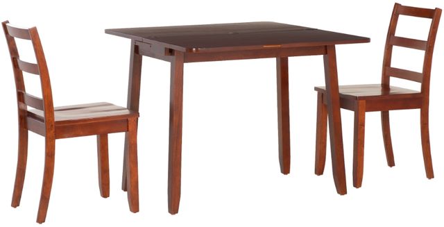 Linon Ashley 3-Piece Brown Dining Table Set-0