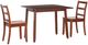 Linon Ashley 3-Piece Brown Dining Table Set-0