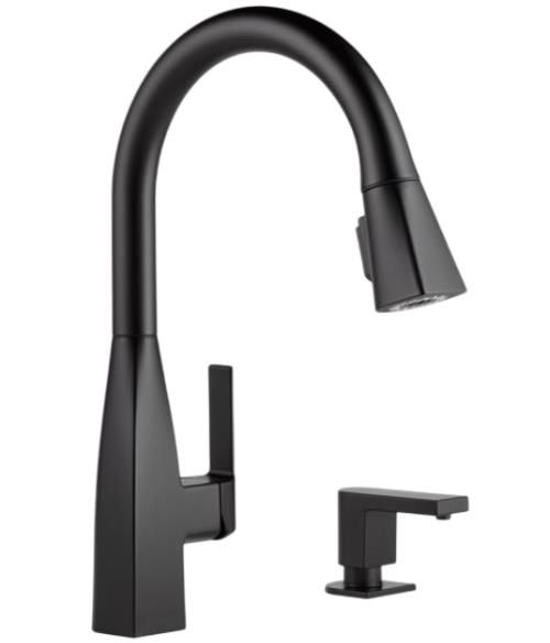 Peerless Xander® Matte Black 15" Single Handle Pull-Down Kitchen Faucet-1