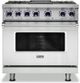 Viking® 7 Series 36" Frost White Pro Style Dual Fuel Natural Gas Range with 12" Reversible Griddle-0