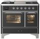 Ilve® Majestic III 40" Graphite Matte Pro Style Dual Fuel Natural Gas Range with Triple Glass Door and Chrome Trim-0
