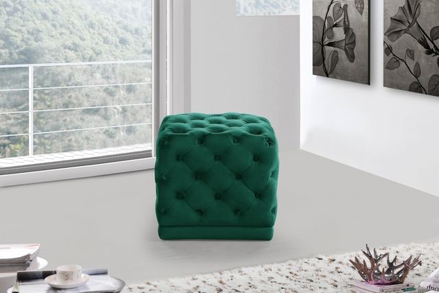 Meridian Furniture Stella Green Velvet Stool-1