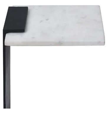 Renwil® Dorville Natural White Side Table with Black Base-2