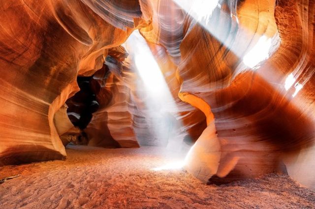 Classy Art Antelope Canyon Tempered Glass with Foil Wall Art-0
