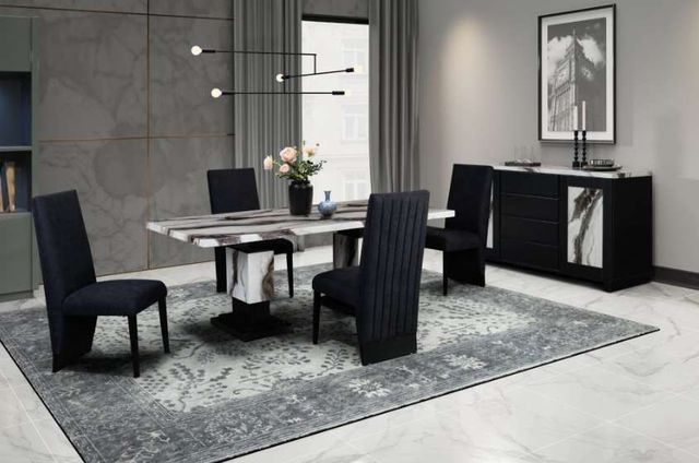 Global Furniture USA D12 5-Piece Black/White Dining Set-1