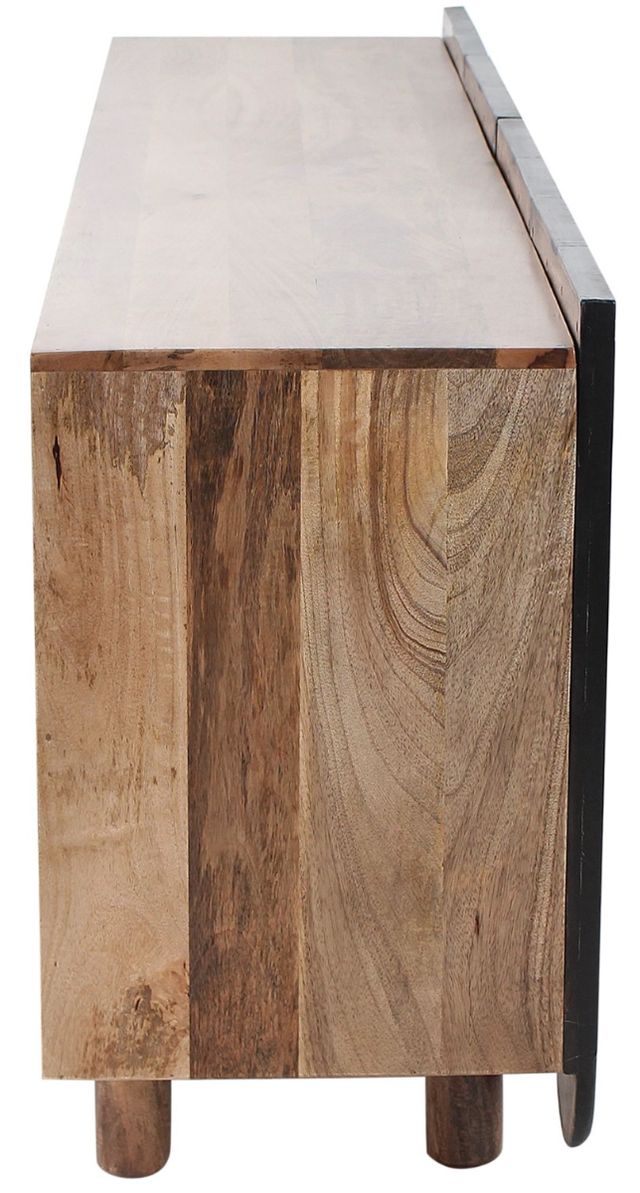 Home Trends & Design Jaipur Wave Matte Black/Natural Sideboard-2