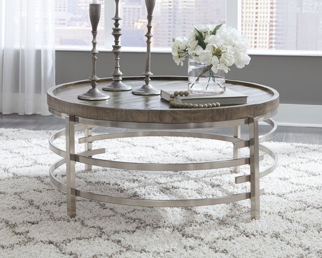 Signature Design by Ashley® Zinelli 3-Piece Gray Round Living Room Table Set-3