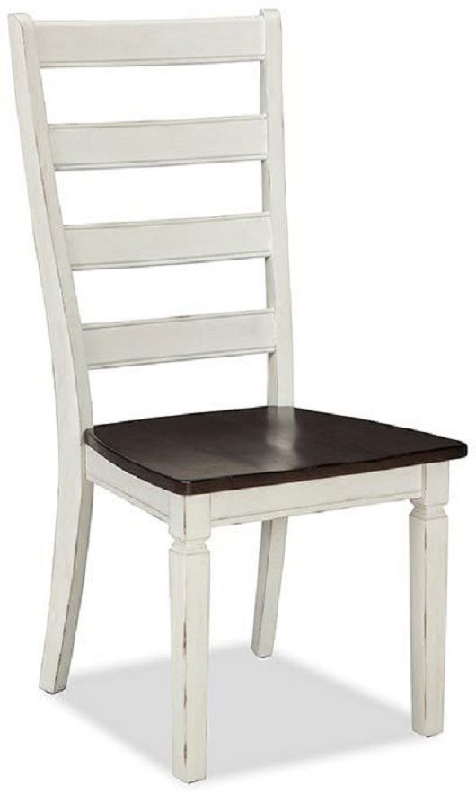 Intercon Glennwood Rubbed White/Charcoal Side Chair-0