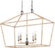 Currey & Company Denison Mole Black/Natural Rattan Lantern Chandelier-1