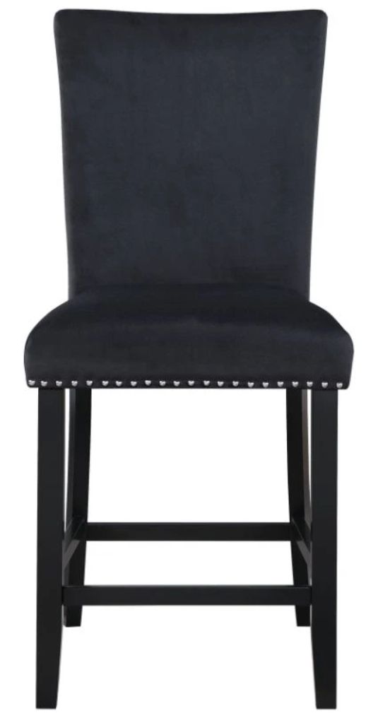 Global Furniture USA D04 Black Velvet Bar Stool-0