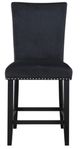 Global Furniture USA D04 Black Velvet Bar Stool-0