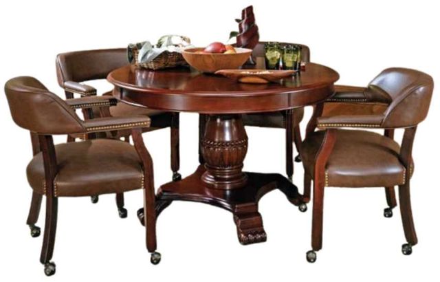 Steve Silver Co.Tournament 5-Piece Medium Cherry Game Table Set-0