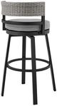 Armen Living Encinitas Grey Outdoor Patio Swivel Bar Stool-3