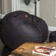 CordaRoy's® Original Black Faux Leather Queen Bean Bag Chair-3
