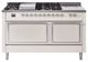 Ilve® Nostalgie II Noblesse 60'' Antique White Pro Style Dual Fuel Range with Chrome Trim-0