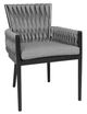 CabanaCoast® Customizable Trellis Aluminum/Natural Fiber Outdoor Dining Arm Chair-0