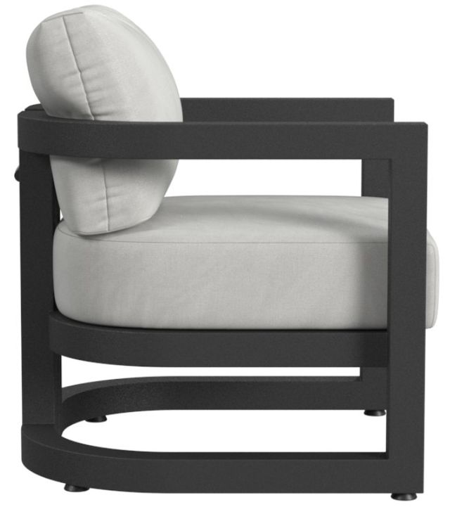 Sunset West Malibu Matte Coal Aluminum Outdoor Club Chair with Cast Silver Cushion-2