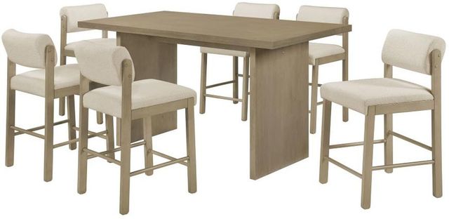 Coaster® Decker 7-Piece Cream/Natural Oak Counter Dining Set-0